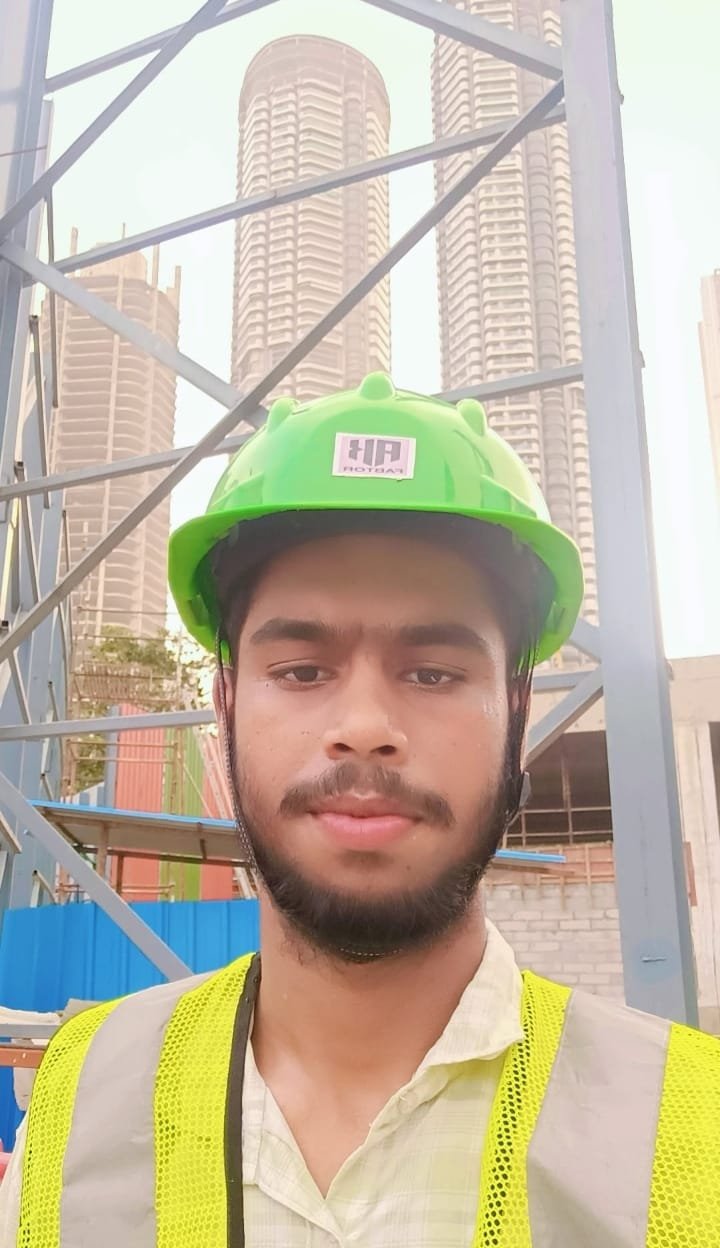 Prince Kumar wearing safety gear at a worksite