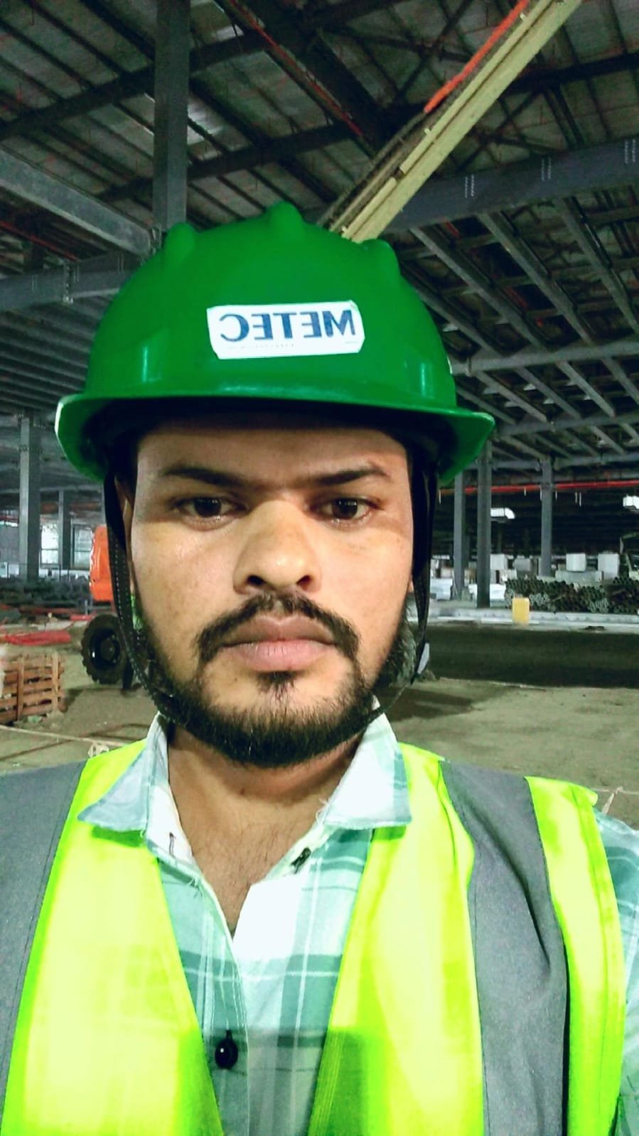 Reyaz Ansari wearing safety gear at an industrial site