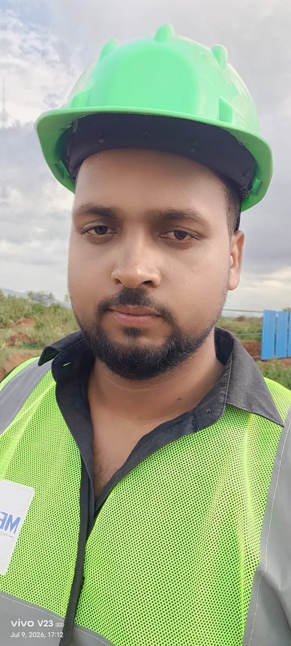 Safikul Rahman wearing safety gear at work